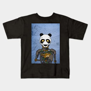 Futuristic RobotMask NFT with AnimalEye Color and GlassSkin Color Kids T-Shirt